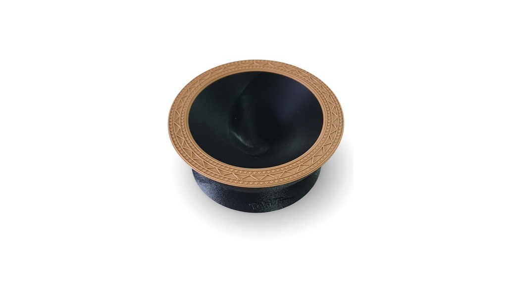 Kava Snack Bowl Black with Brown Rim