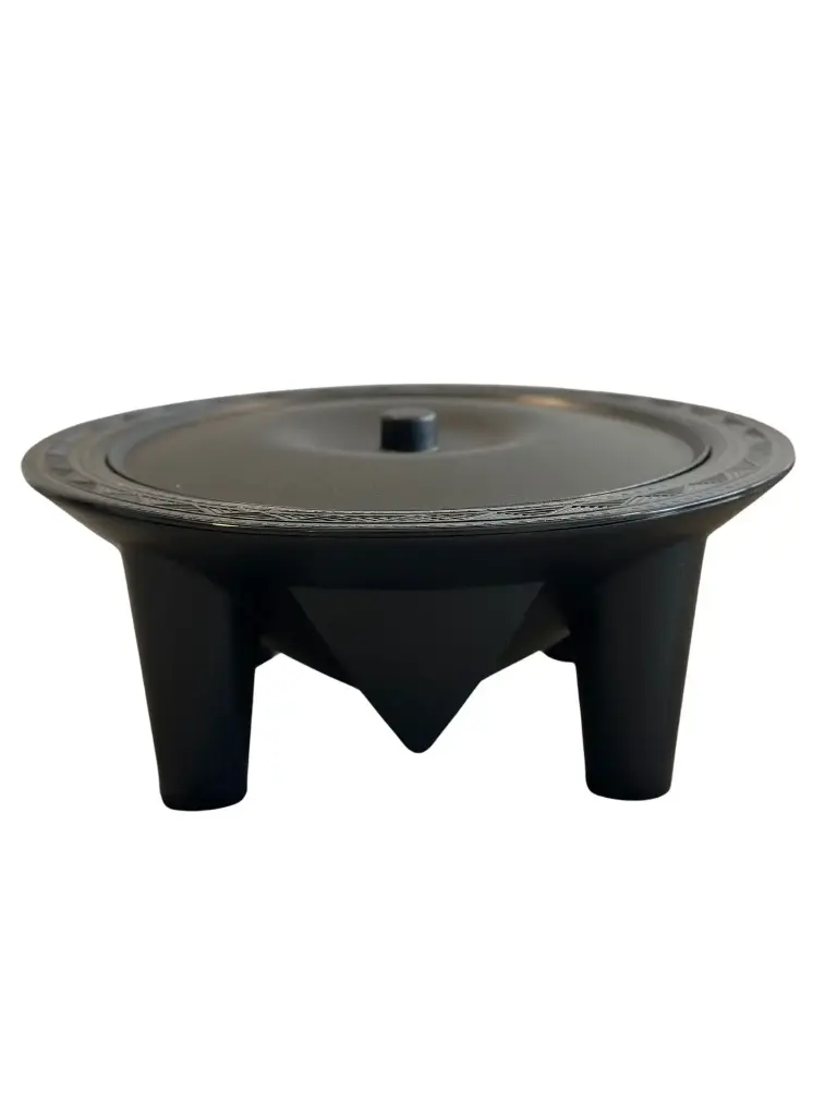 [2000] Carbon Black Kava Bowl, Lid and Ladle Set