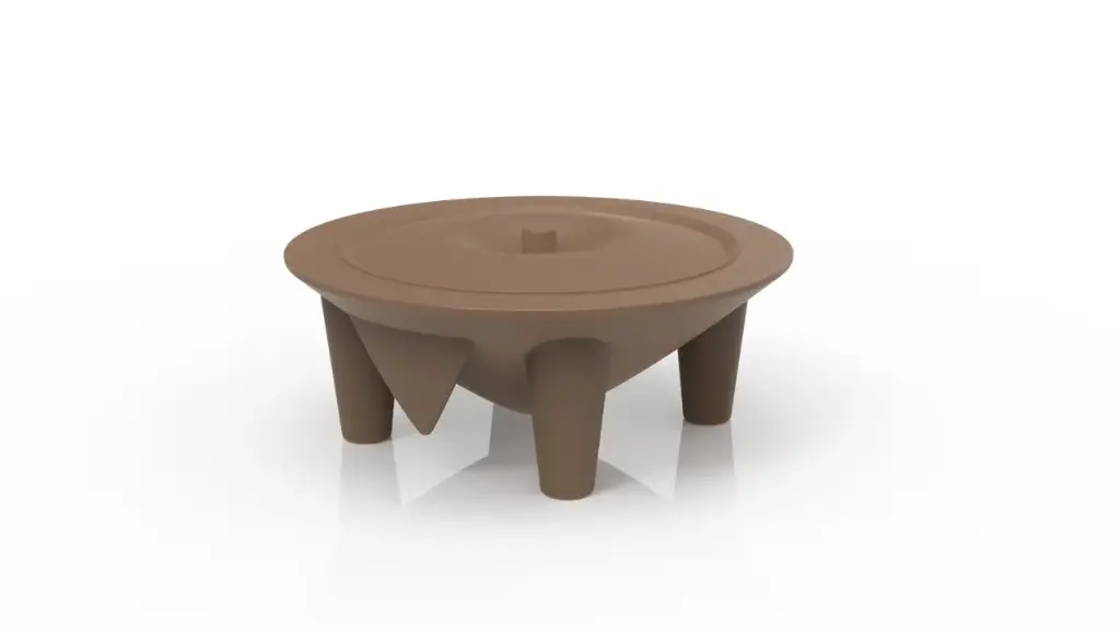 [2001] Classic Brown Kava Bowl, Lid and Ladle Set